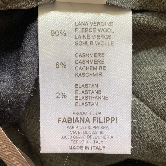 Fabiana Filippi Wool Cashmere Trouser Pants Dark Navy Blue straight leg - Picture 7 of 9